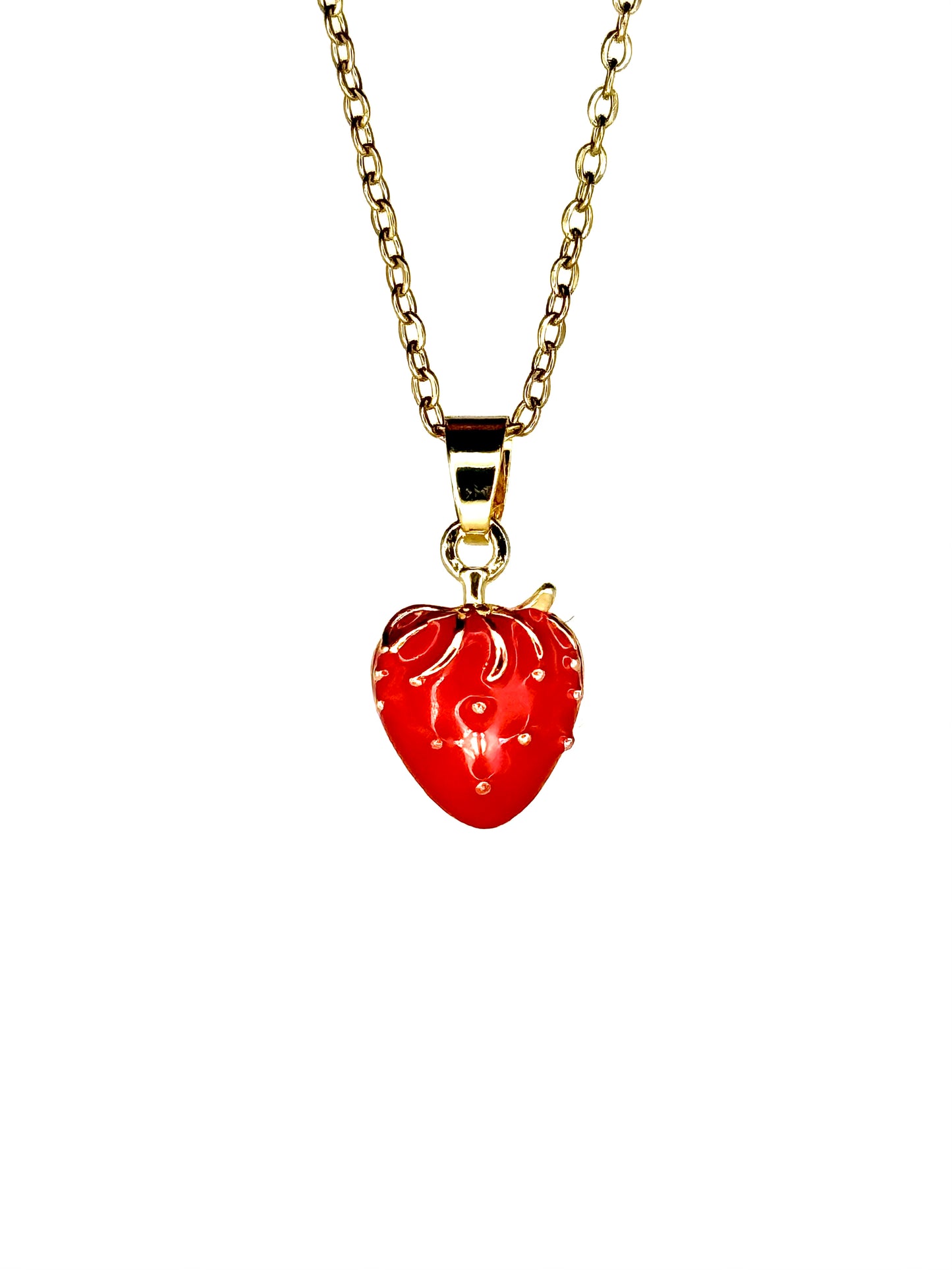 Collier Strawberry rouge et doré