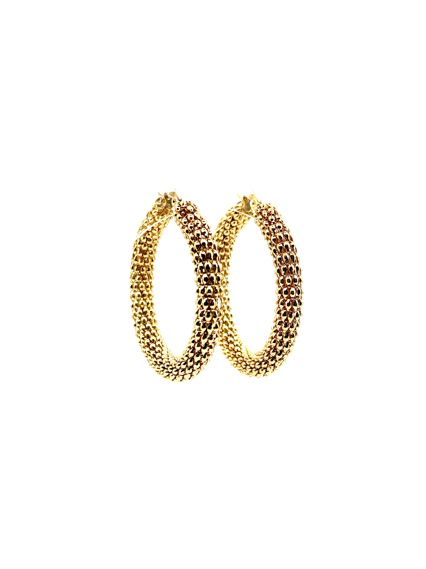Boucles d'Oreilles Dorées Epaisses Effet Ecailles
