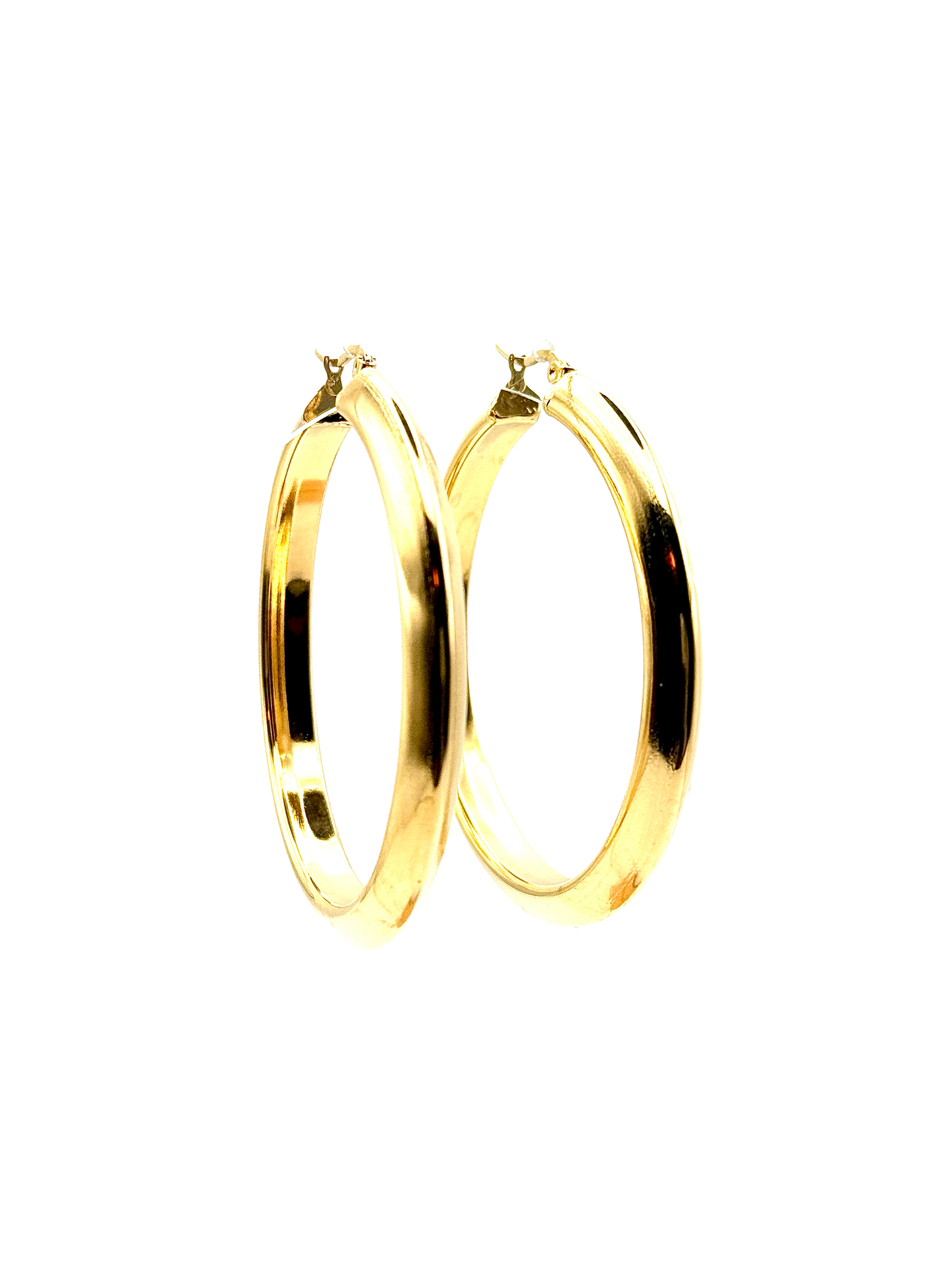 Boucles d'Oreilles Dorées à Contour Triangulaire Epais