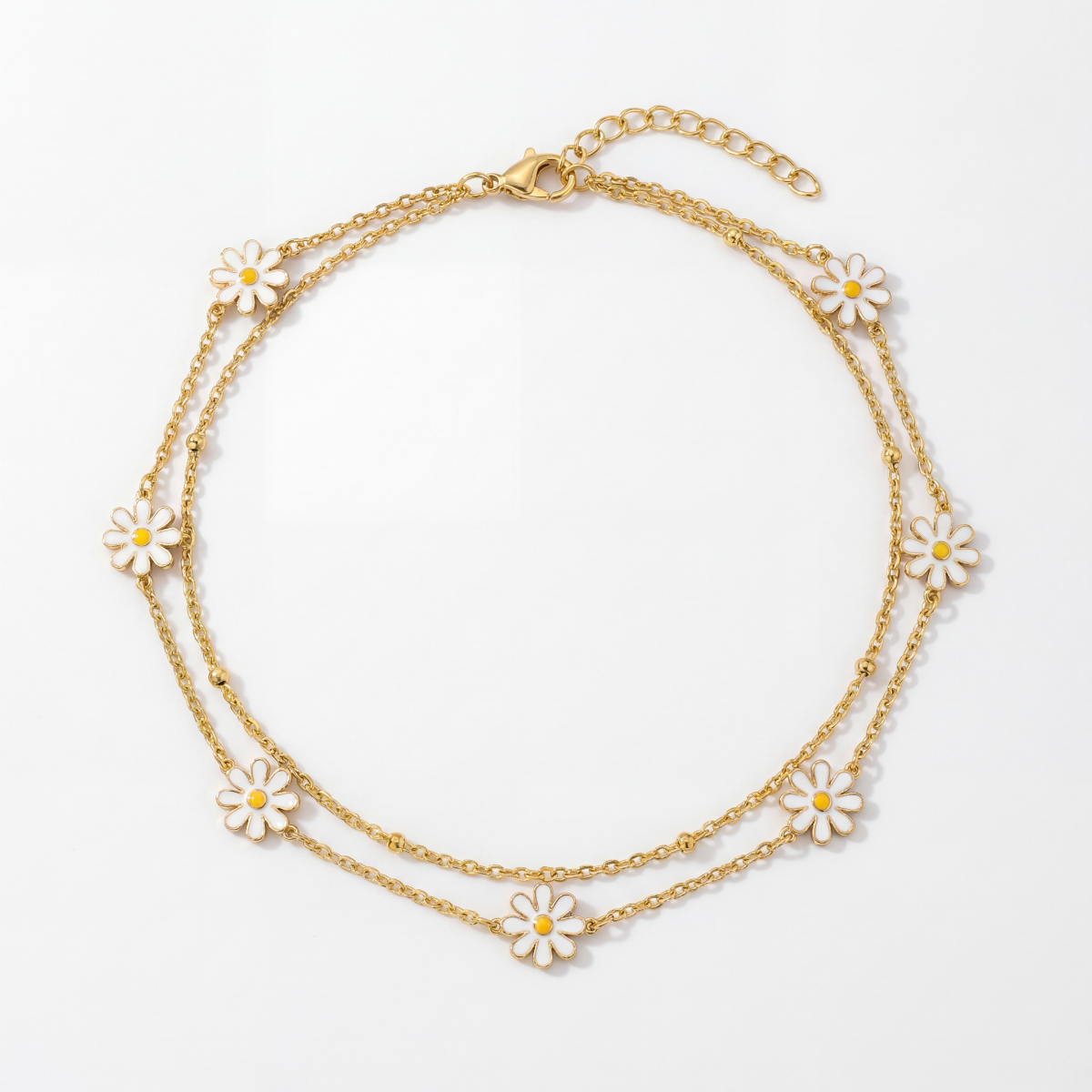 Marguerite | Bracelet de cheville en acier inoxydable