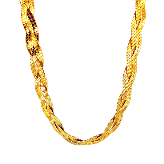 Collier à 3 Chaînes Tressées