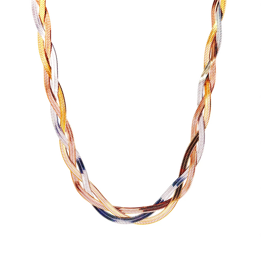 Collier à 3 Chaînes Tressées