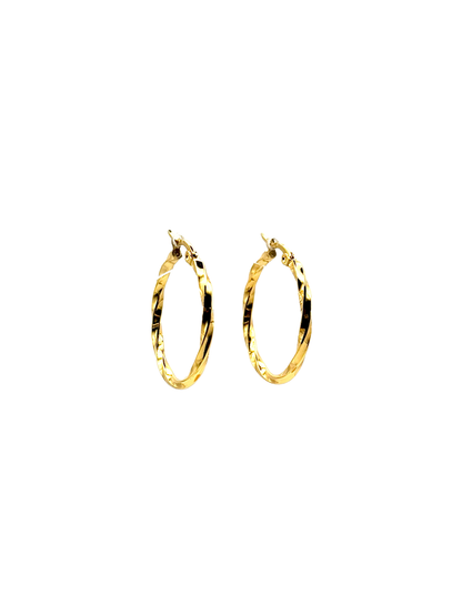 Boucles d'Oreilles Dorées à Contour Carré en Tourbillon