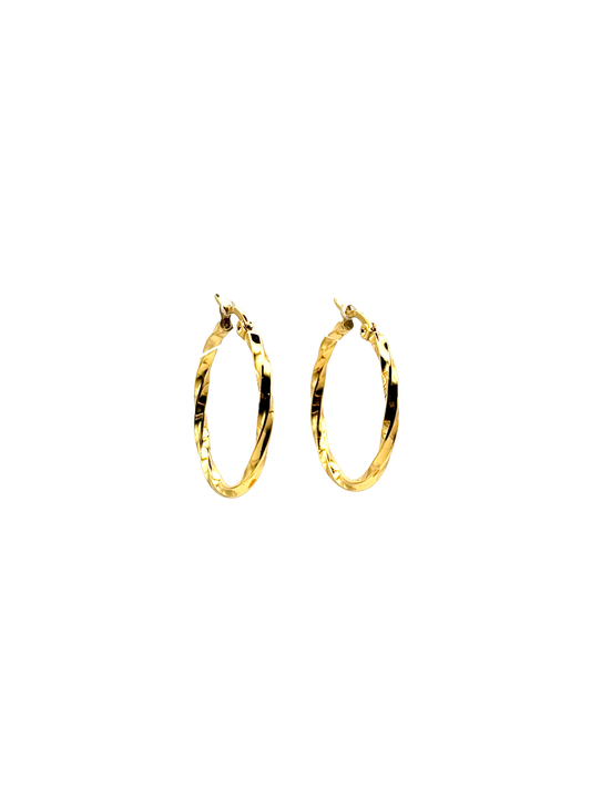 Boucles d'Oreilles Dorées à Contour Carré en Tourbillon