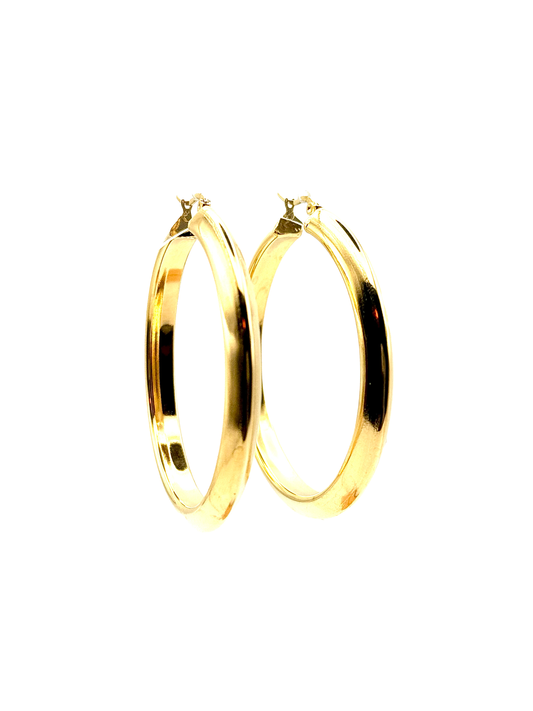 Boucles d'Oreilles Dorées à Contour Triangulaire Epais