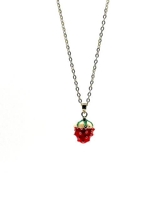 Collier Strawberry Presque Mûre