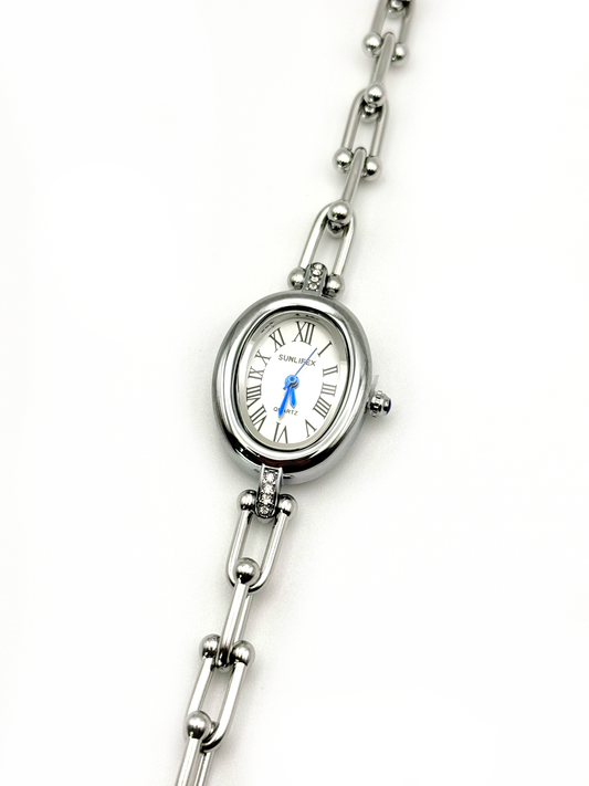 Mina argenté | Montre en acier inoxydable