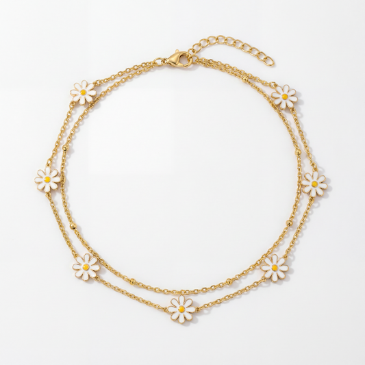 Marguerite | Bracelet de cheville en acier inoxydable